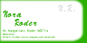nora roder business card